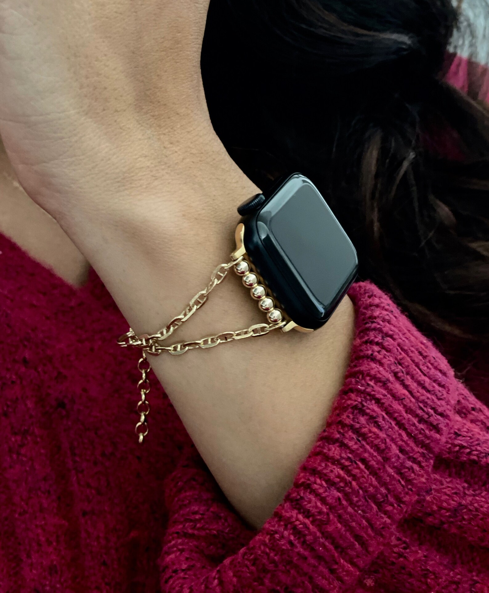 14K Gold Filled Apple Watch Band Chain Bracelet Women Iwatch Etsy