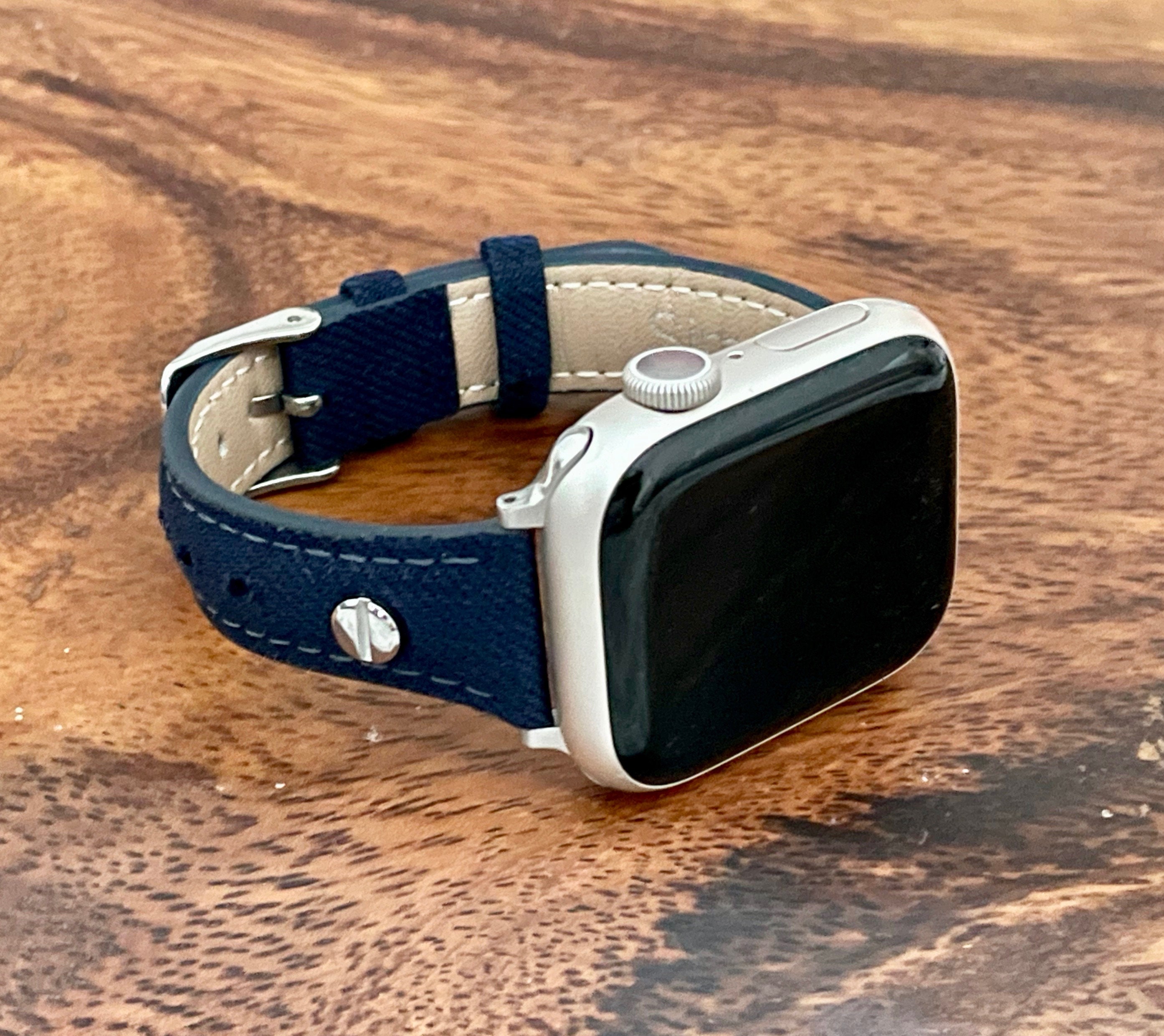 Slim Navy Blue Apple Watch Band 40mm 41mm 38mm 42mm 44mm 45mm