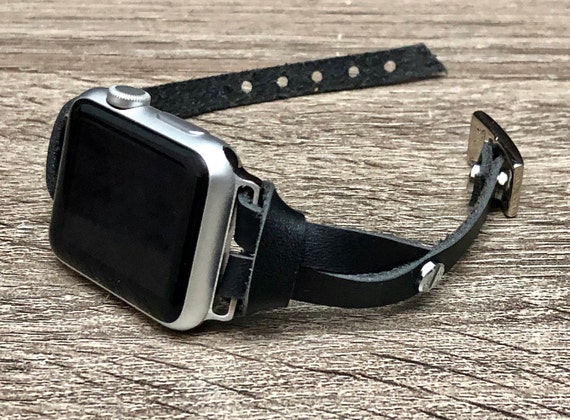black leather apple watch band 44mm