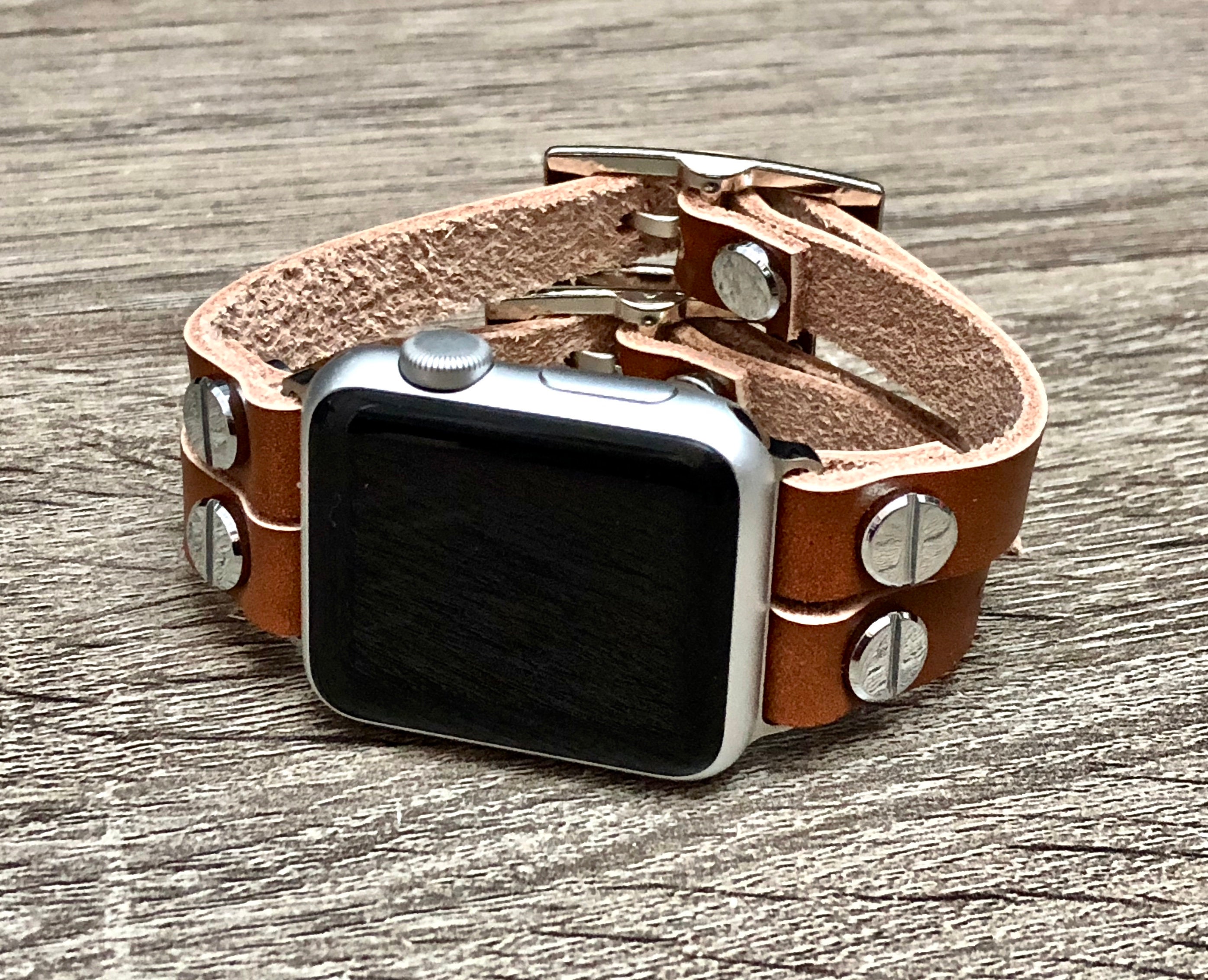Bronze Leather Apple Watch Band 38-40mm 42-44mm iWatch ...