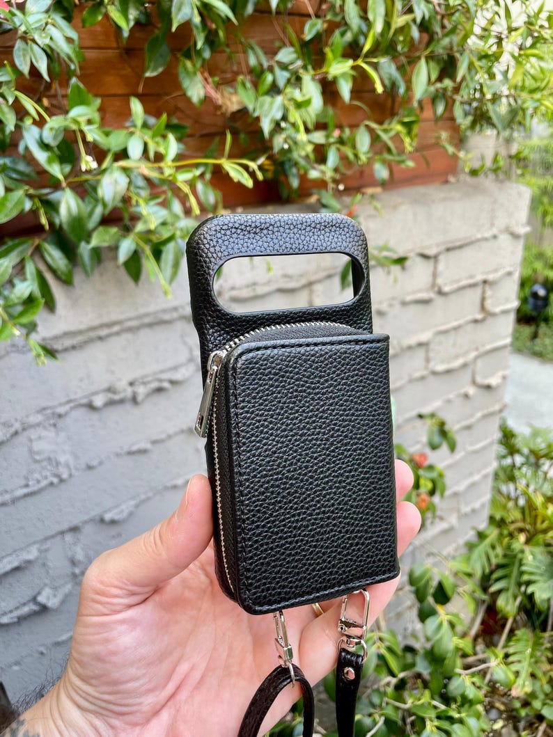 Personalized Leather Pixel Phone Case: Crossbody Zipper Wallet, 10, 9, 8, 7, Pro, Pro XL image 2