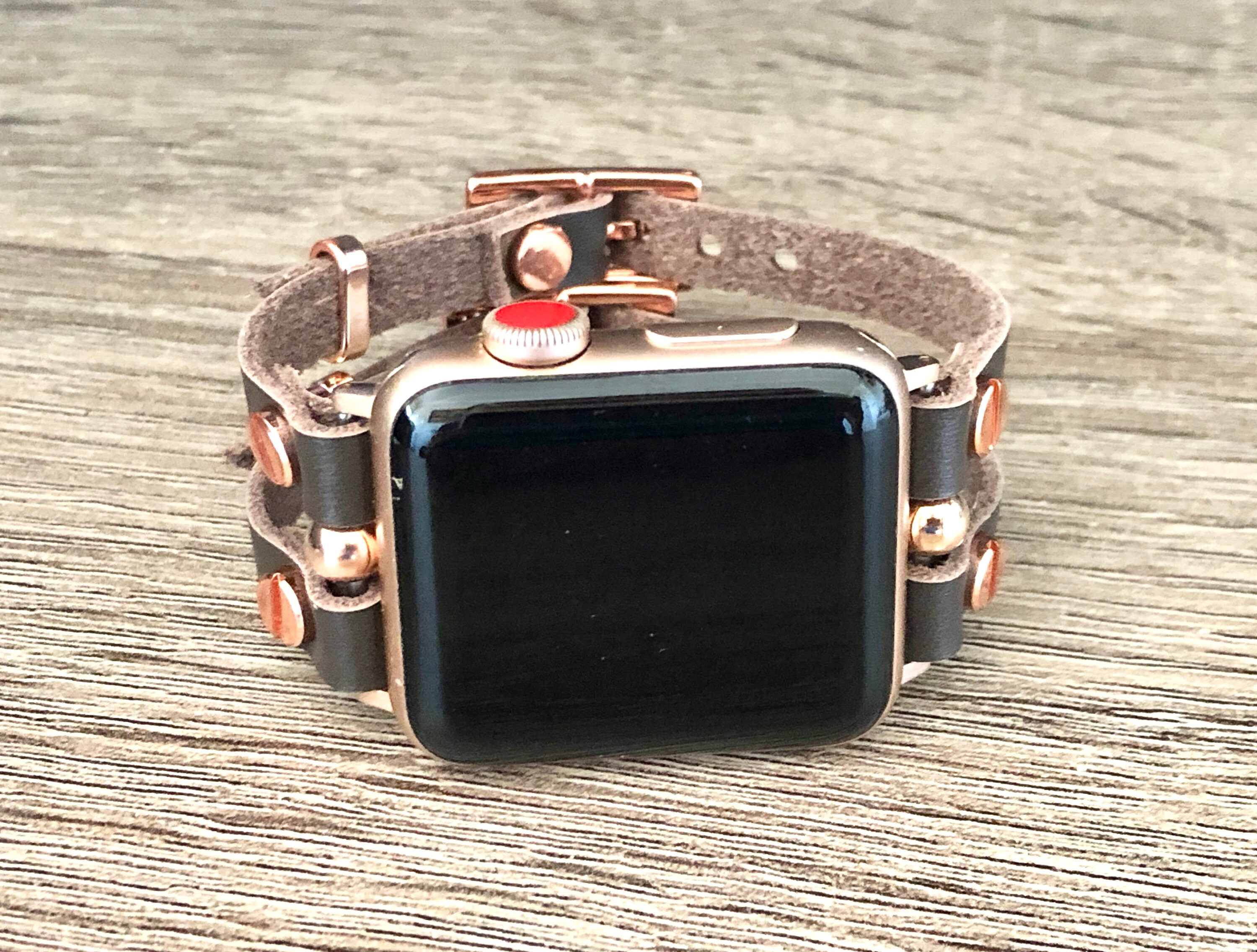 APPLE WATCH BAND Vegan Leather iWatch Strap Bracelet 38mm 40mm 41mm 42mm 44mm 45mm Dark Brown