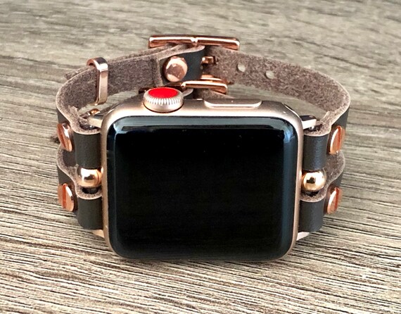 leather apple watch band 38mm rose gold