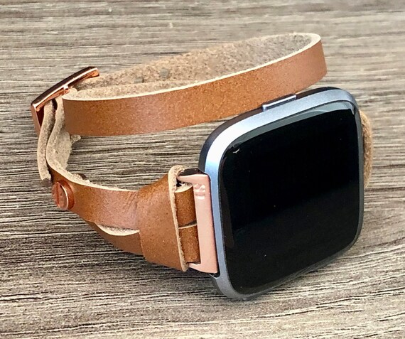 BW#A Replacement Leather Wristband Bracelet Band Strap Belt for Fitbit Versa 