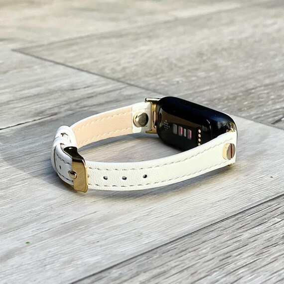 20mm Replacement Leather Band Stainless Steel Adapter for Fitbit Sense/Fitbit Versa 3 Connector