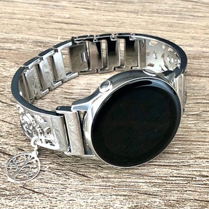 Samsung Galaxy Watch Band Silver Women Samsung Galaxy Watch Active Bracelet 20mm Watch Bracelet Watch Active2 40mm - 44mm Adjustable Bangle