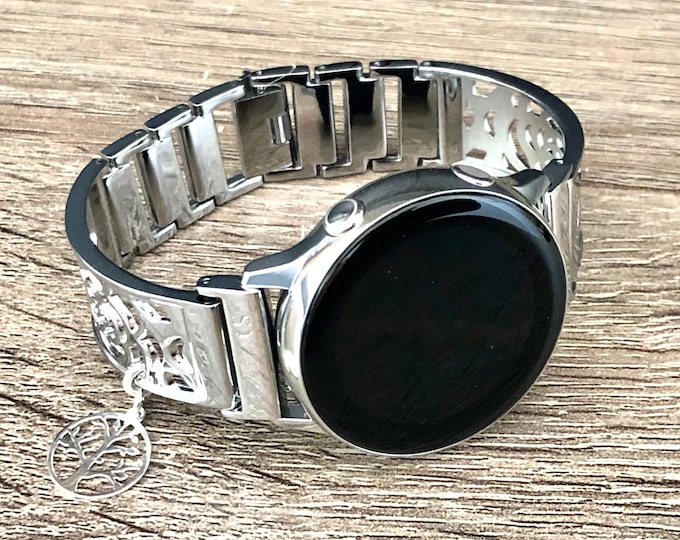Samsung Galaxy Watch Band Silver Women Samsung Galaxy Watch Active Bracelet 20mm Watch Bracelet Watch Active2 40mm - 44mm Adjustable Bangle