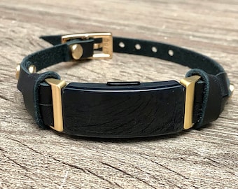 Gold & Schwarz Fitbit Inspire 2 Band Slim Fitbit Inspire 2 Armband Armband Echtleder Größenverstellbar Fitbit Inspire 2 Schmuck Armband