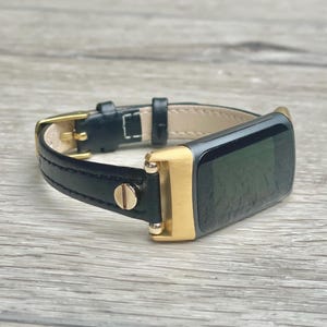 Pulsera fina de cuero para Fitbit Charge 6 para mujer