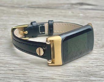 Slim Leather Fitbit Charge 6 Band Women Strap Bracelet