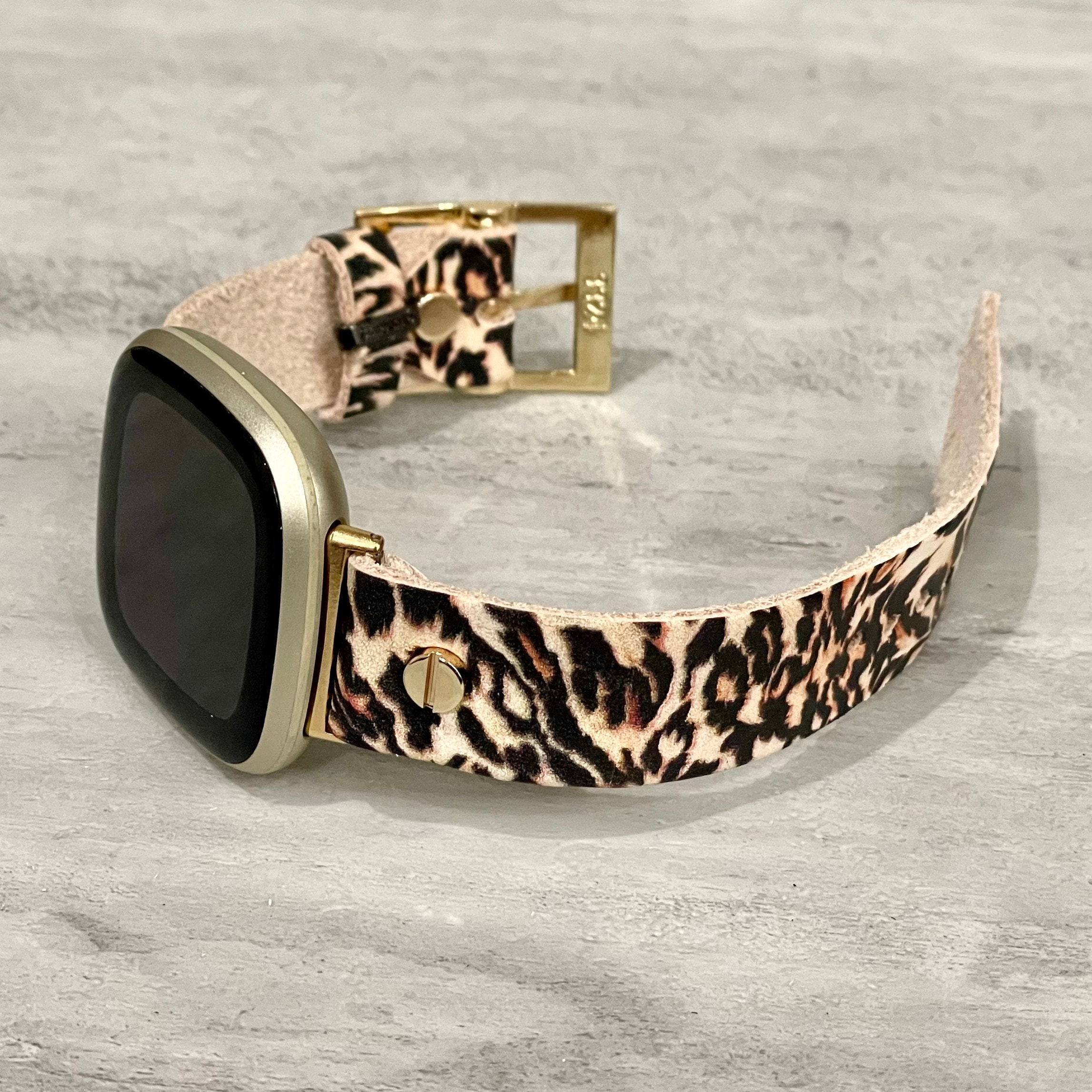 Leopard print fitbit versa clearance band