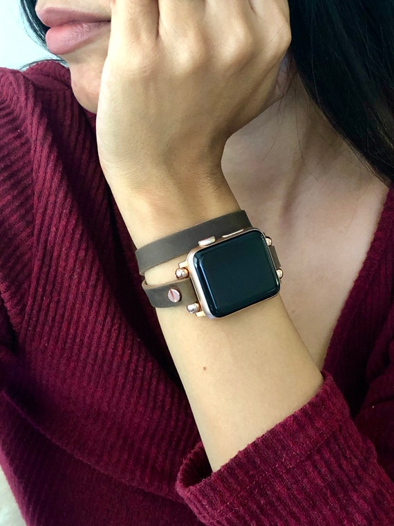 Leather Apple Watch Band 38mm 40mm 42mm 44mm Women Iwatch Etsy