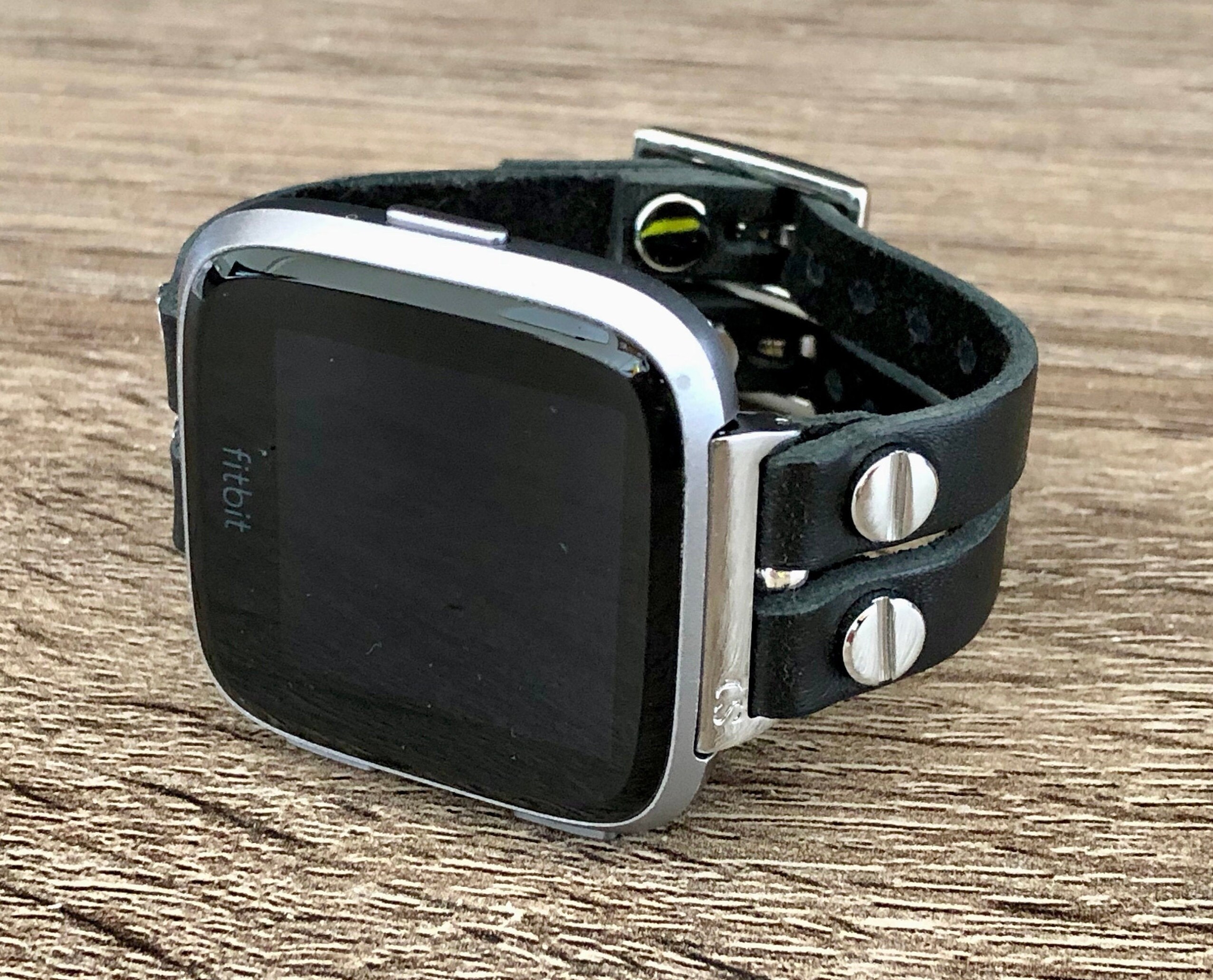 Fitbit Versa 2 Band Silver Fitbit Versa Watch Bracelet Fitbit Versa Lite Wristband Black Leather