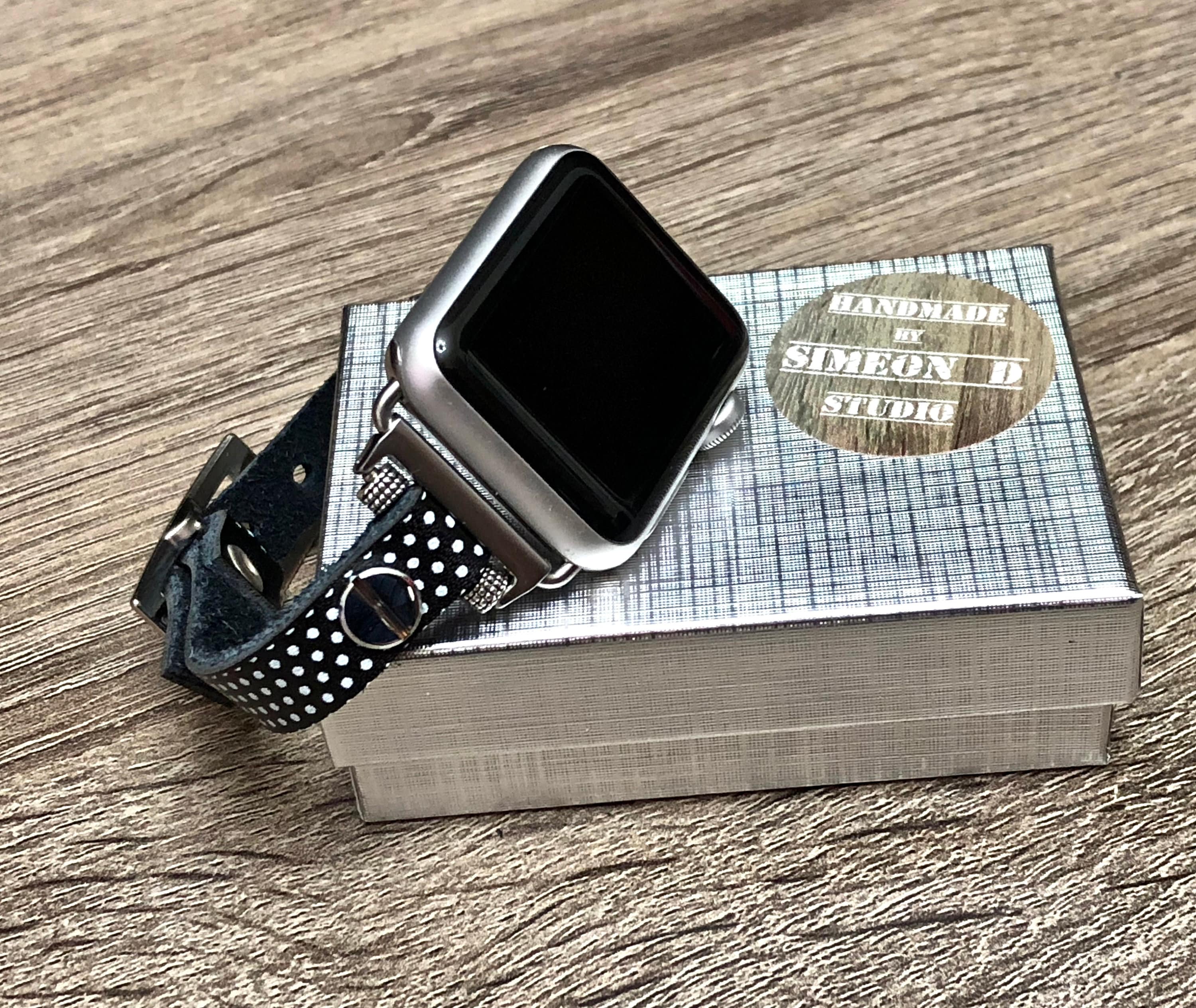 Dressy Polka Dots Apple Watch Band Women 38mm 40mm 42mm 44mm Leather