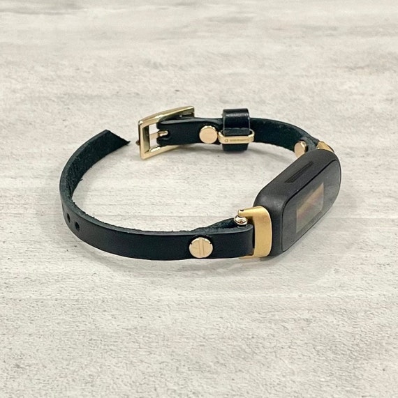 Buy Black Leather & Gold Fitbit Inspire 3 Bracelet Slim Band Fitbit Inspire  3 Dainty Strap Fitbit Inspire 3 Tracker Soft Leather Strap Band Online in  India 