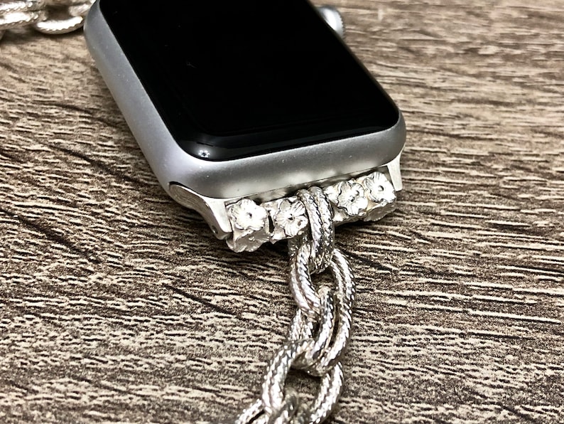 Dressy Silver Chain Apple Watch Band Women Style 38mm 40mm Etsy