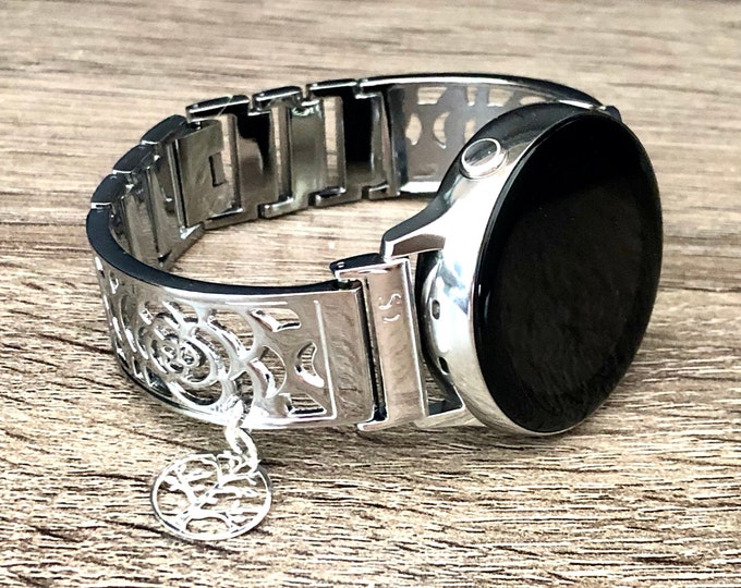 Samsung Galaxy Watch 5/6/7 Ultra Band 40mm 43mm 44mm 46mm 47mm Silver Galaxy Watch Pro Bracelet 45mm, Women Accessory, Tree of Life Charm