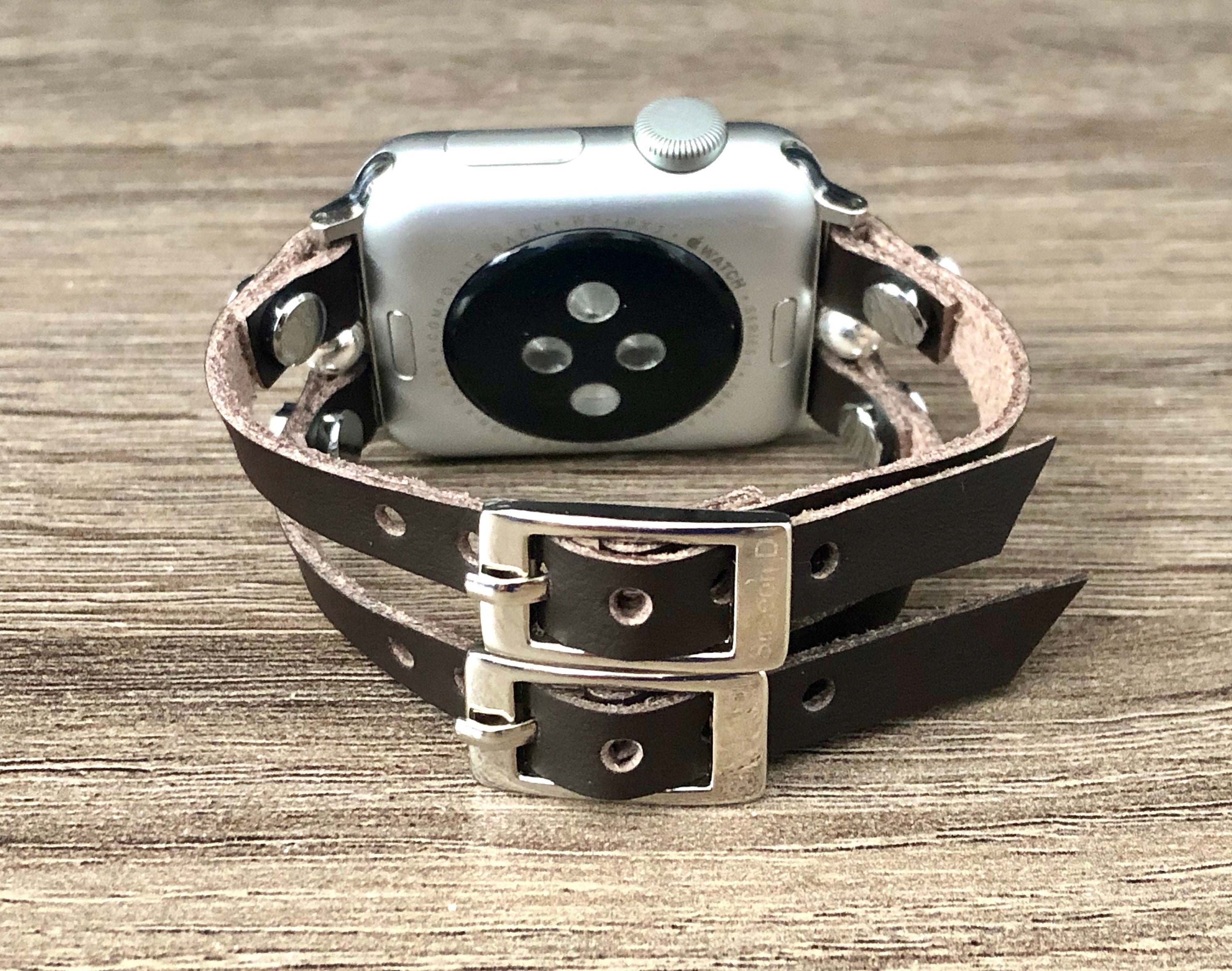 Vegan Apple Watch Band 38mm 40mm 42mm 44mm Dark Brown EcoFriendly