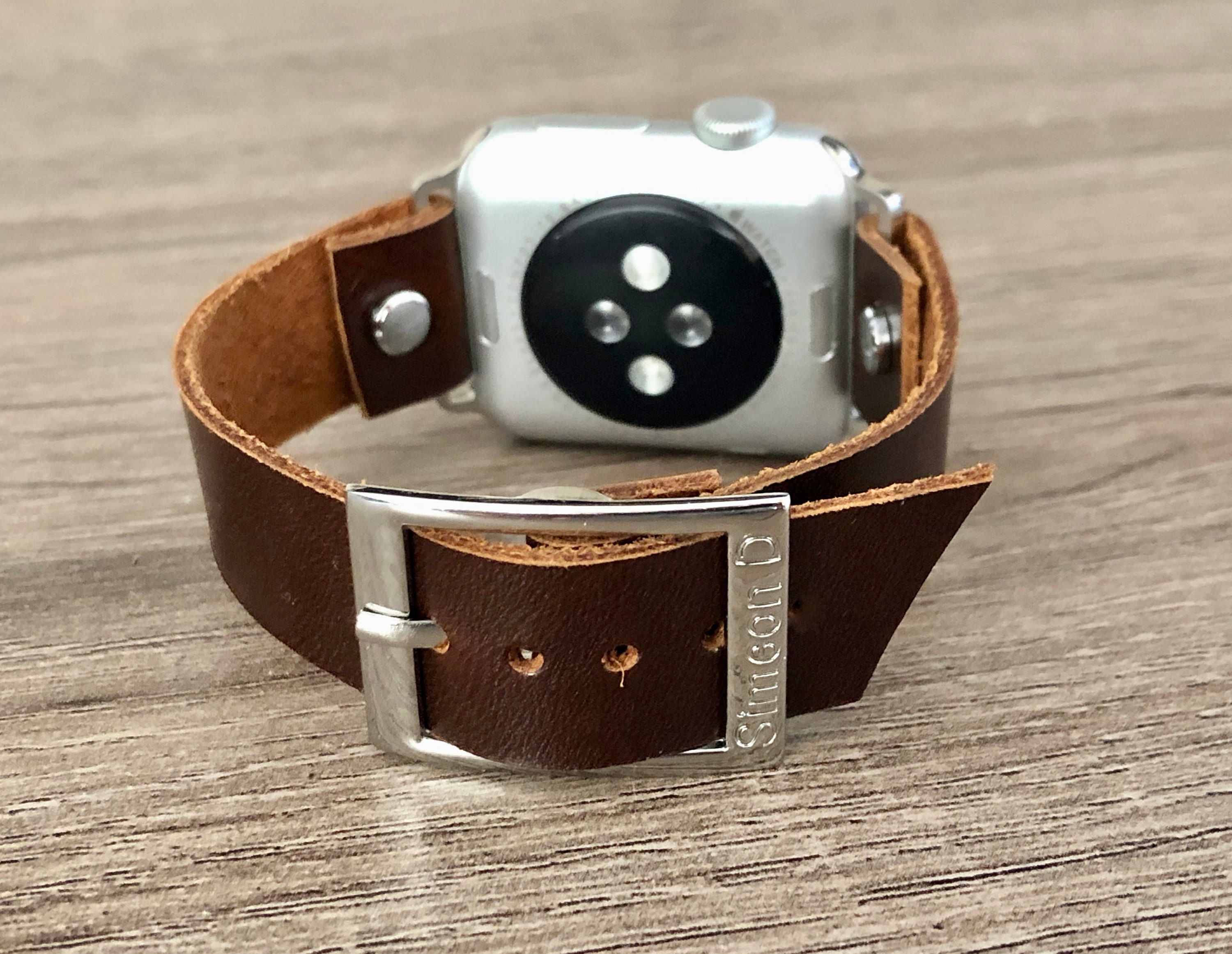 silver apple watch white band