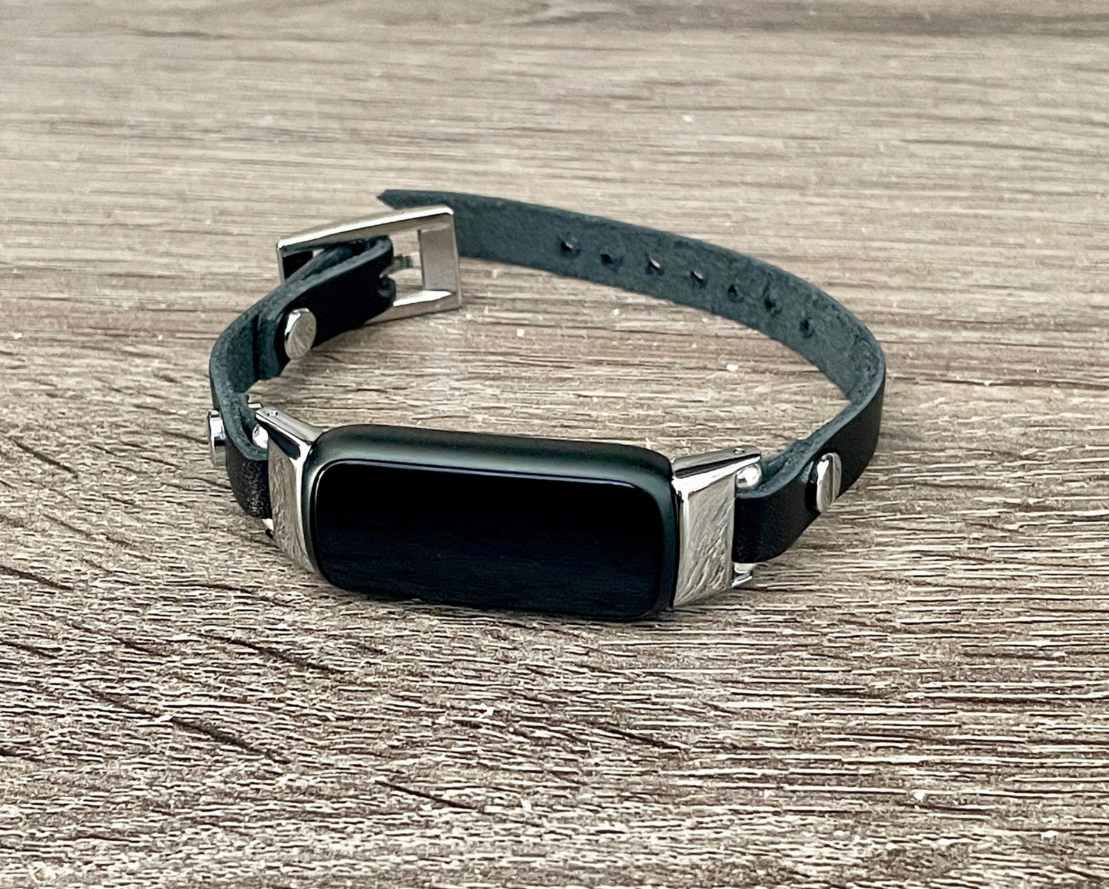 Black Leather Fitbit Luxe Band Slim Fitbit Luxe Bracelet - Etsy