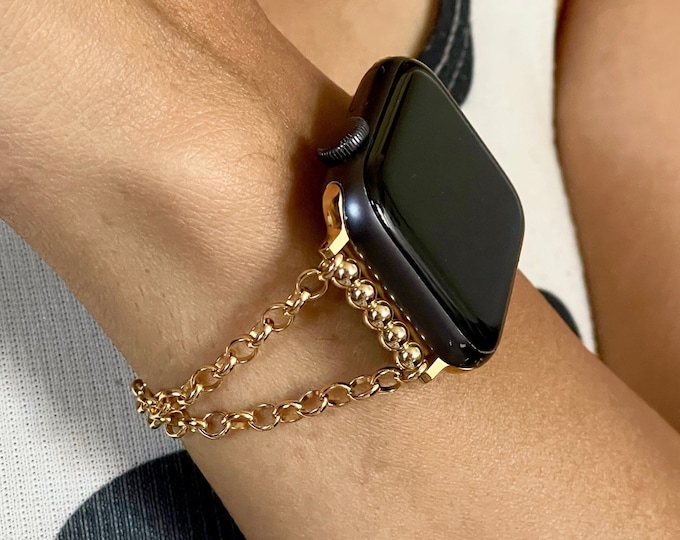 Luxury Apple Watch Band 42mm 46mm 41mm 38mm 40mm 44mm 45mm - Elegant Feminine Style Jewelry Bracelet - Designer Watch Strap, Gift for Women