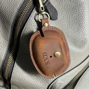 Personalized Leather Sony WF-1000XM5 Earbuds Case: Handmade Shockproof Clip image 5