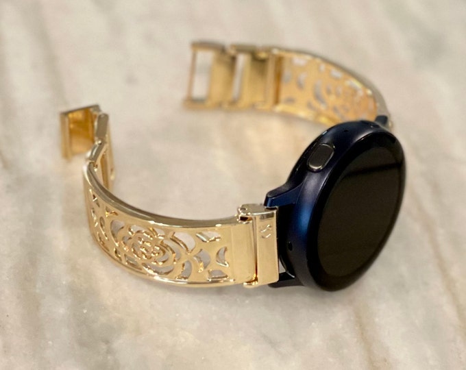 Samsung Galaxy Watch 4 Band 40mm 44mm Shiny Gold Samsung Galaxy Watch 4 Classic Bracelet 42mm 46mm Gold Samsung Watch 4 Bands with Charms