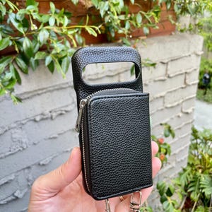 Personalized Leather Pixel Phone Case: Crossbody Zipper Wallet, 10, 9, 8, 7, Pro, Pro XL image 3