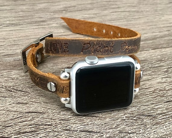 Lederen Apple Watch Band Vrouwen Stijl Reliëf Apple Watch | Etsy België
