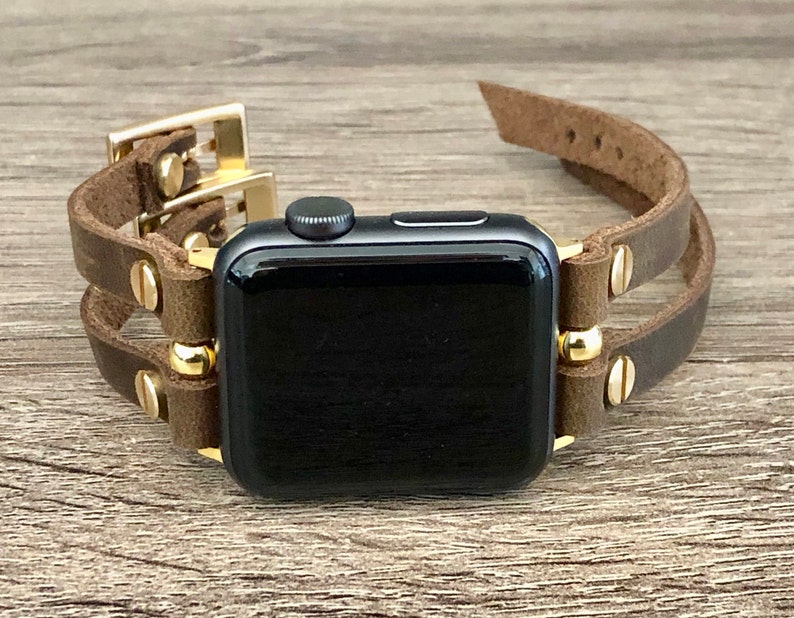 Gold Apple Watch Band 38mm 40mm 42mm 44mm Iwatch Rustic Etsy