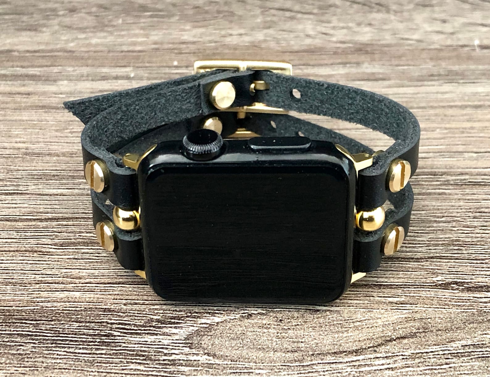Black Vegan Leather Apple Watch Band 38mm 40mm 41mm 42mm 44mm Etsy