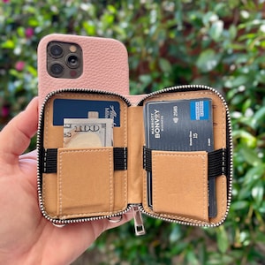 Gepersonaliseerde crossbody-schouderband telefoonhoesje voor iPhone 12/13/14/15 Pro Plus Max - nerfleer telefoonhoesje - elegante kaartportemonnee met rits