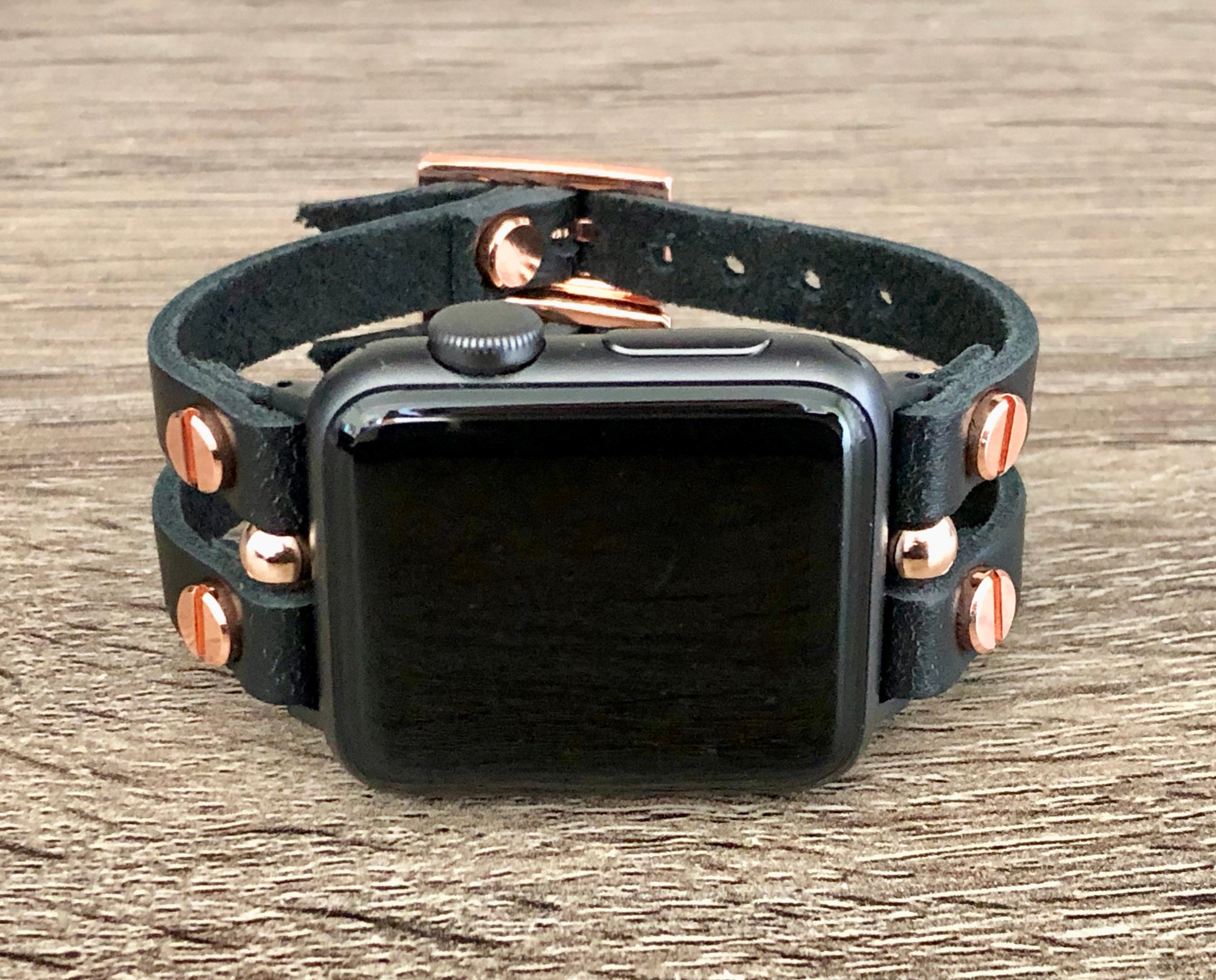 space grey iwatch with rose gold band