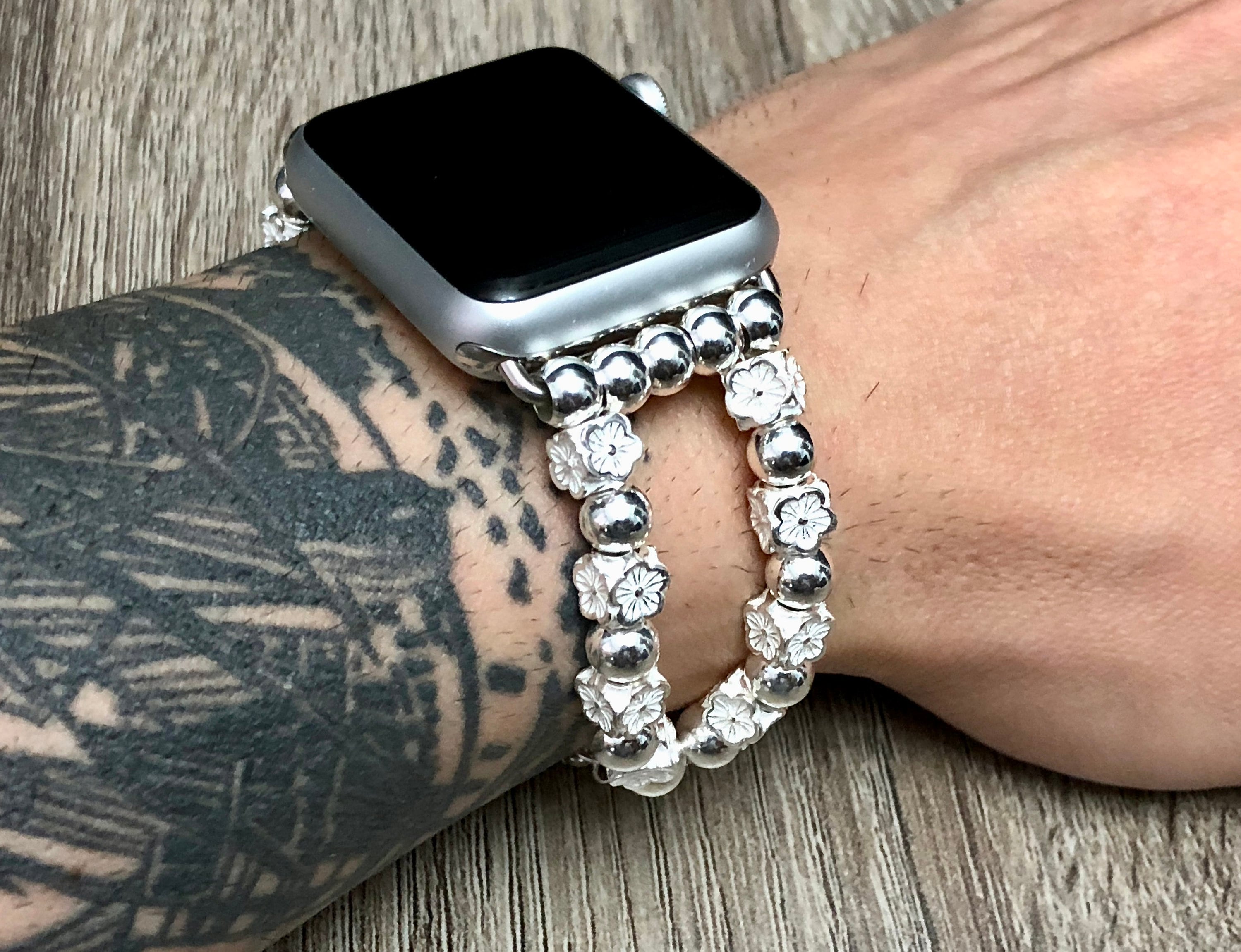 925 Sterling Silver Apple Watch Bracelet 38mm 40mm 42mm 44mm Luxury Apple Watch Band Designer