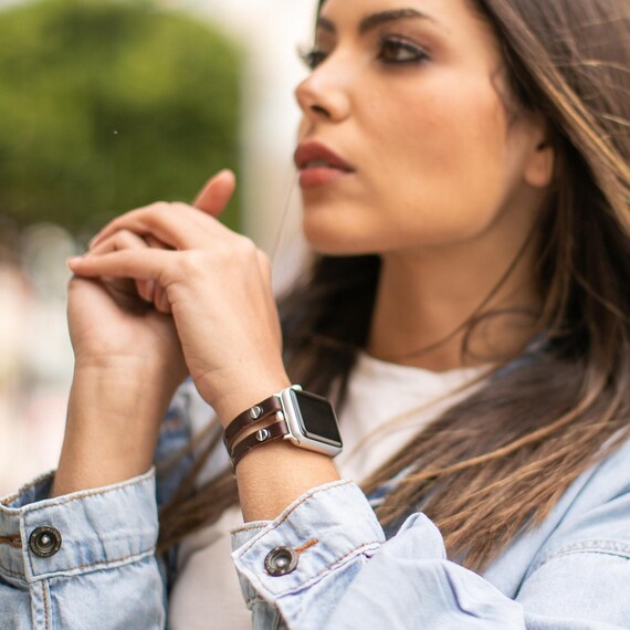 Dark Brown Leather Apple Watch Band: Handmade Italian  display picture 1
