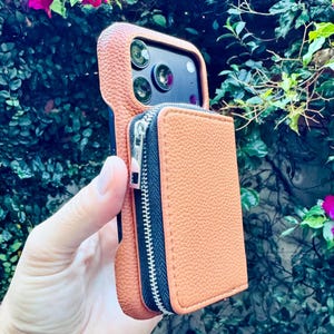 Leren crossbody iPhone-portemonneehoesje 17/16/15/14/13 Pro Max, verstelbaar bandje