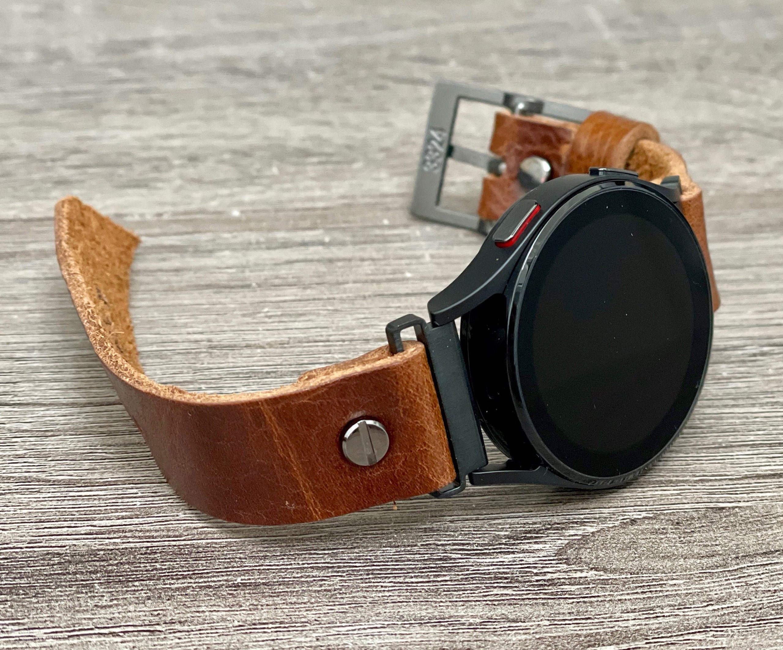 Brown Leather Samsung Galaxy Watch 4 Band 40mm 44mm Grain - Etsy
