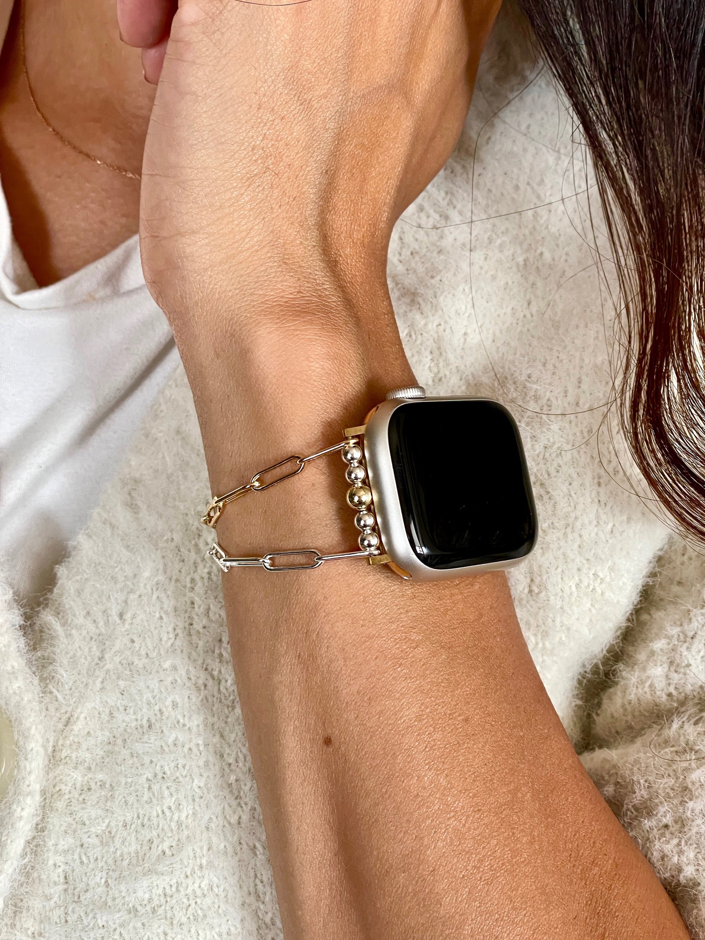 Plata de ley y lleno de apple watch banda mezcla - Etsy