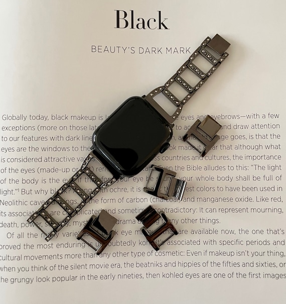 black metal watch strap