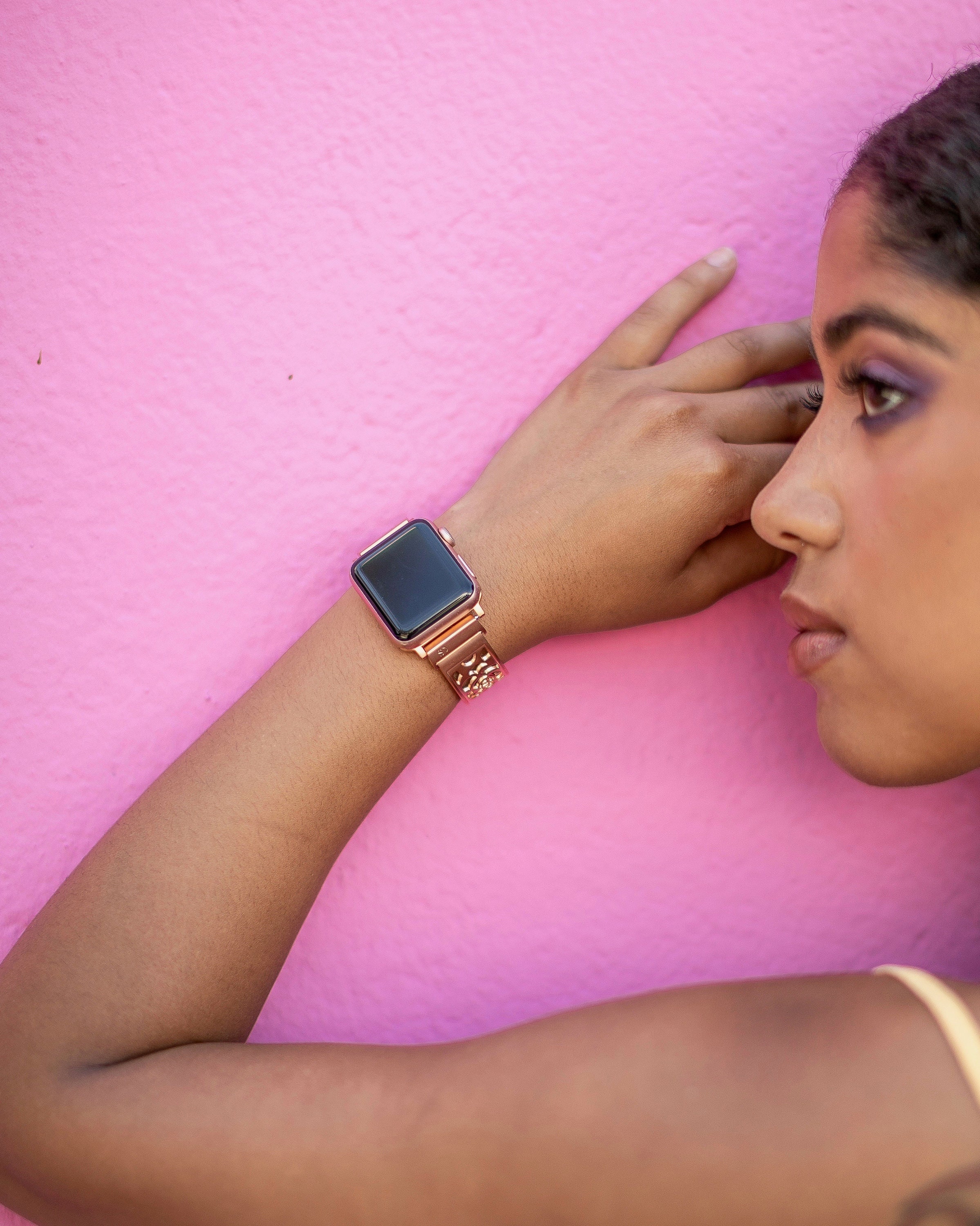 Rose Gold Apple Watch Bracelet 38mm 40mm 42mm 44mm Adjustable Etsy