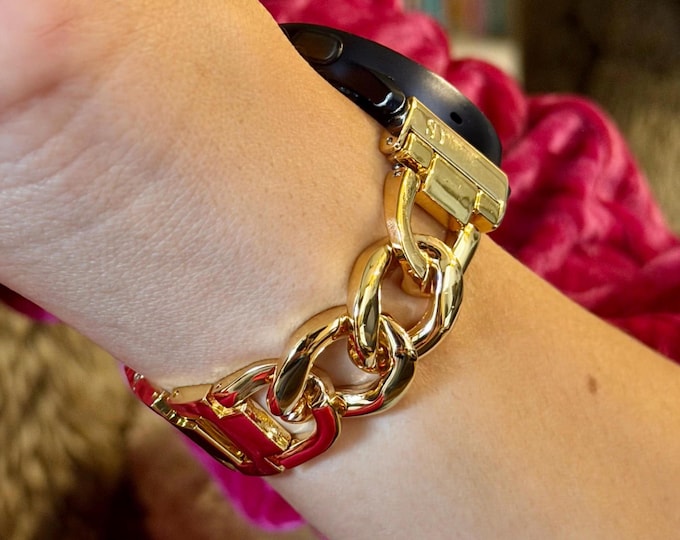 Gold Galaxy Watch Band Women Jewelry Bracelet, Adjustable Links Strap