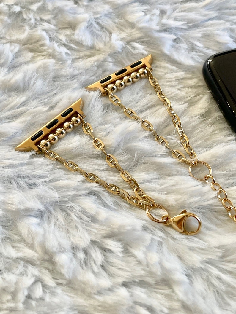 14K Gold Filled Apple Watch Band Chain Bracelet Women Iwatch Etsy