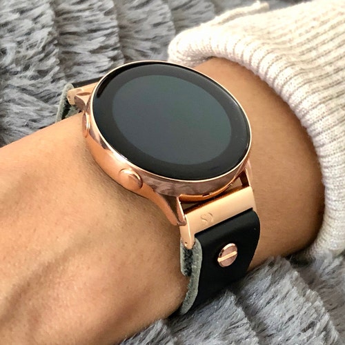 Rose Gold Samsung Galaxy Active Band Black Leather Galaxy Etsy Sweden