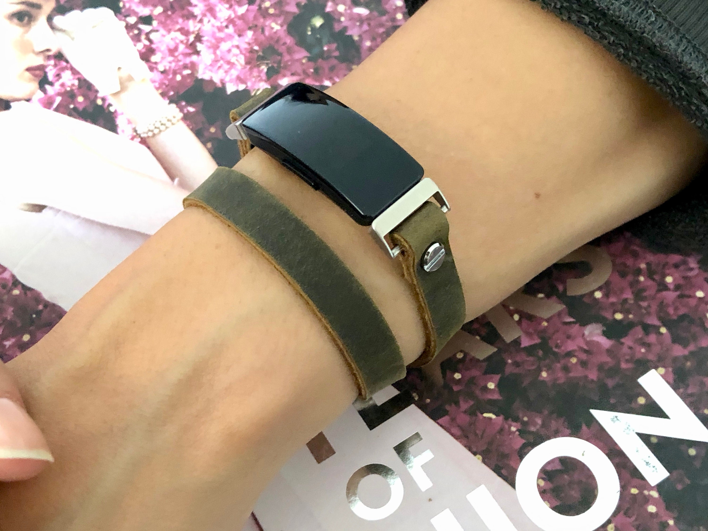 Fitbit Inspire & Inspore HR Double Leather Wrap for sale online 