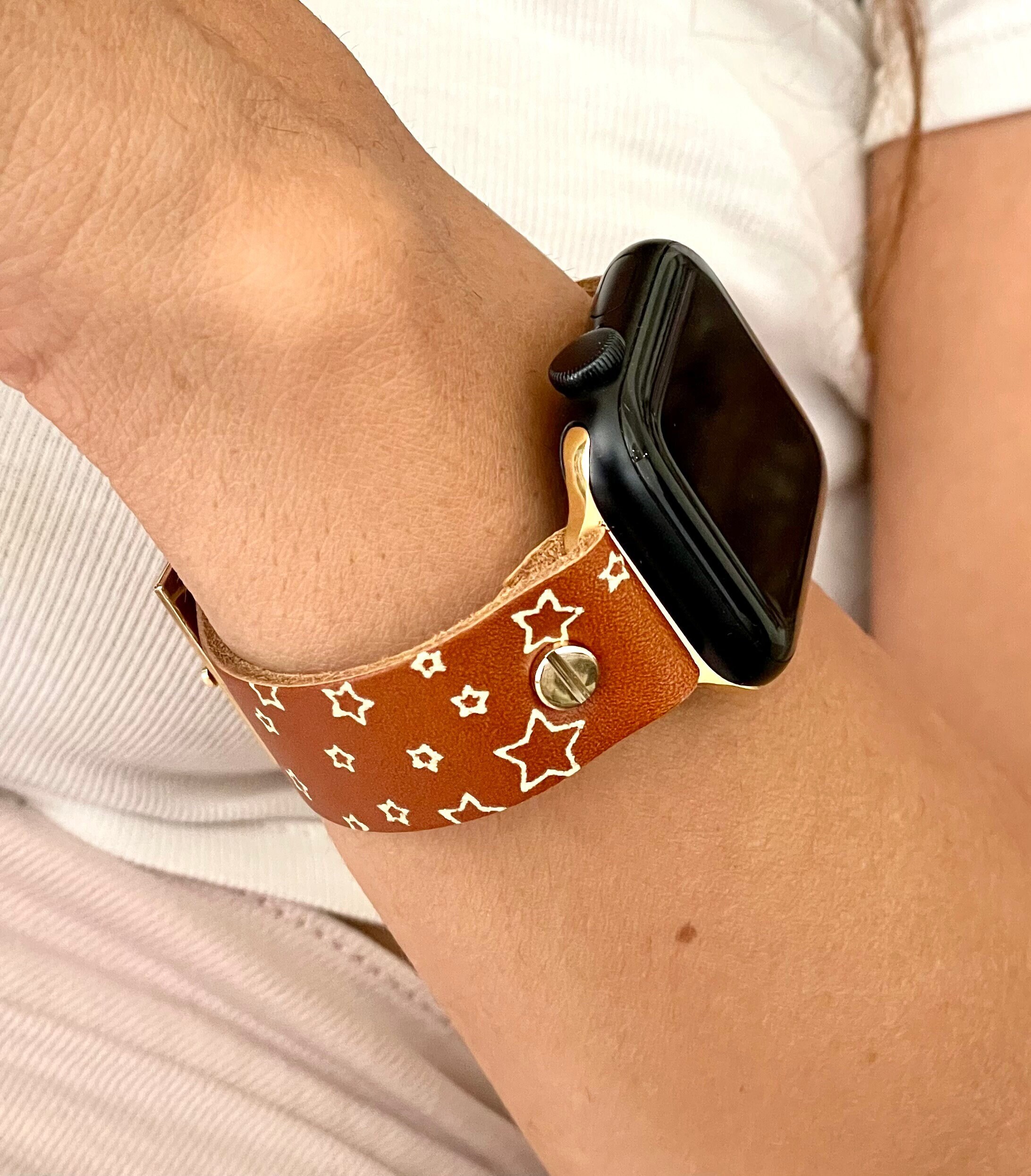 lv leather apple watch band 45mm