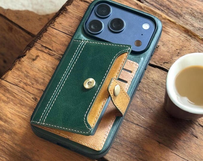 Slim Leather Wallet iPhone Case, Card ID Holder & Cash Pocket, Personalized  Protective Cover