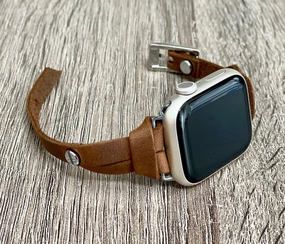 Apple Watch Band Slim Rustic Brown Leather Apple Watch Band Women 40mm 41mm  44mm 38mm 45mm 42mm 49mm Apple Watch Band Strap Ultra Bracelet - Etsy