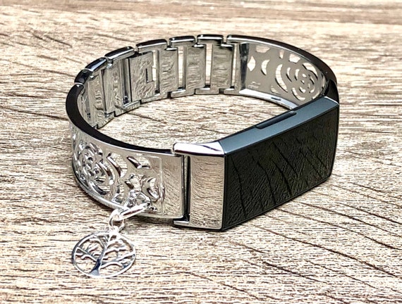 fitbit silver bangle