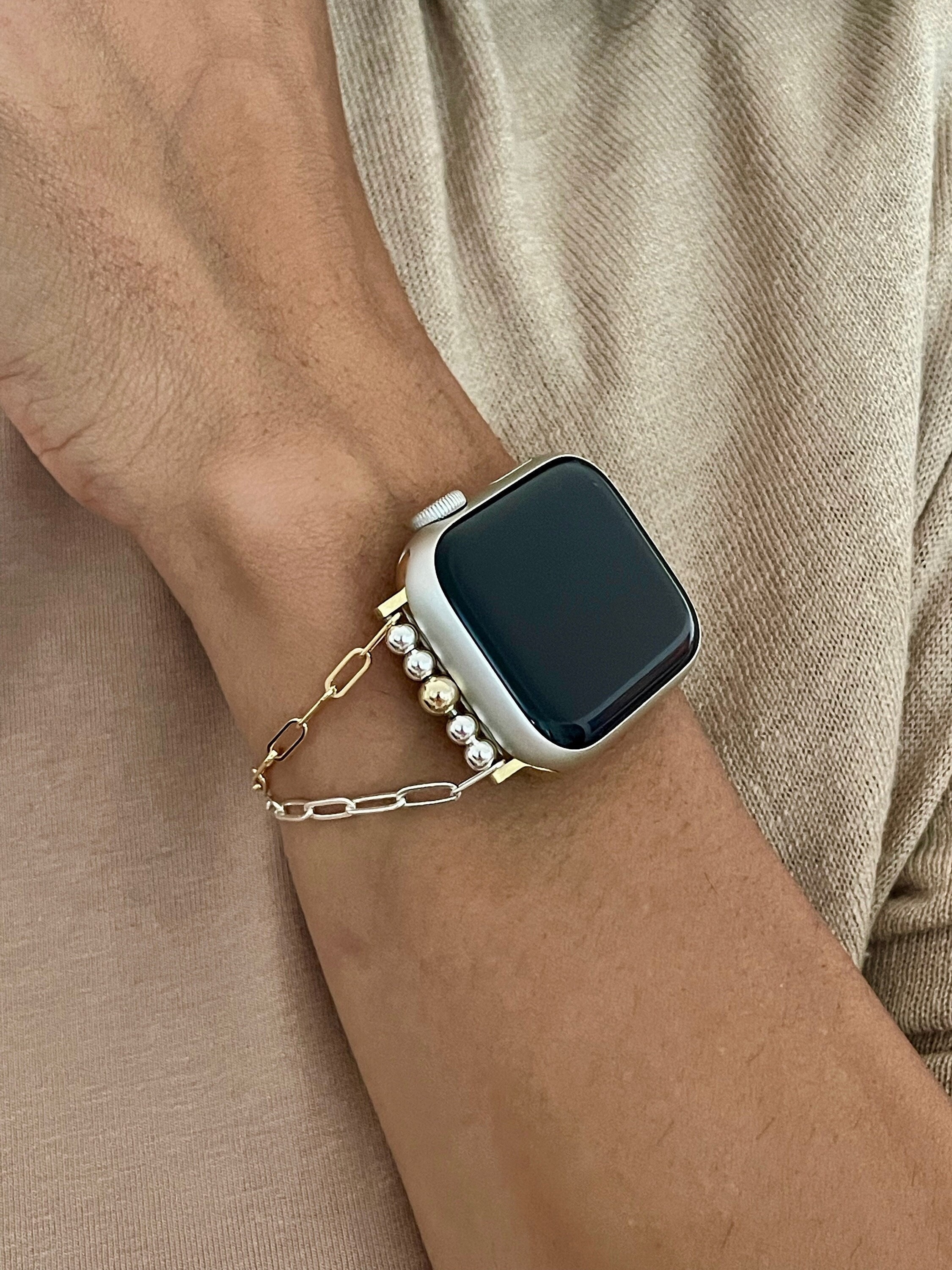Upscale Mix Metals APPLE WATCH BAND 38mm 40mm 41mm 42mm 44mm 45mm Two Toned iWatch 14K Gold