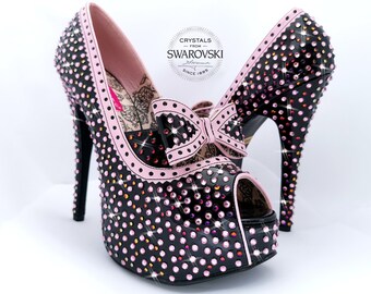 Swarovski shoes-Sparkly High heels-special event shoes-Bling Shoes-Glitter Shoes-Swarovski unique diamonds Shoes-Evening Shoes